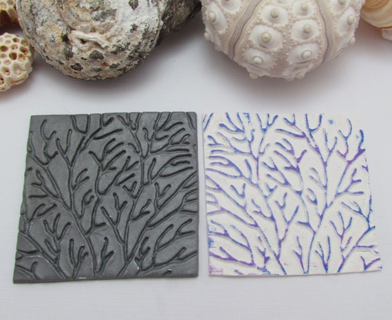 Polymer Clay Texture Mat Clay Texture Polymer Clay Mat Clay Mat Polymer  Clay Stamp Coral Reef Polymer Clay Stamp 