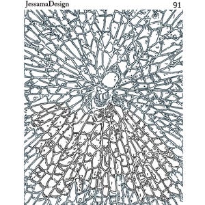 Sitodruk z gliny polimerowej (wzór rozbitego szkła) Jessama Design Sitodruk nr 91