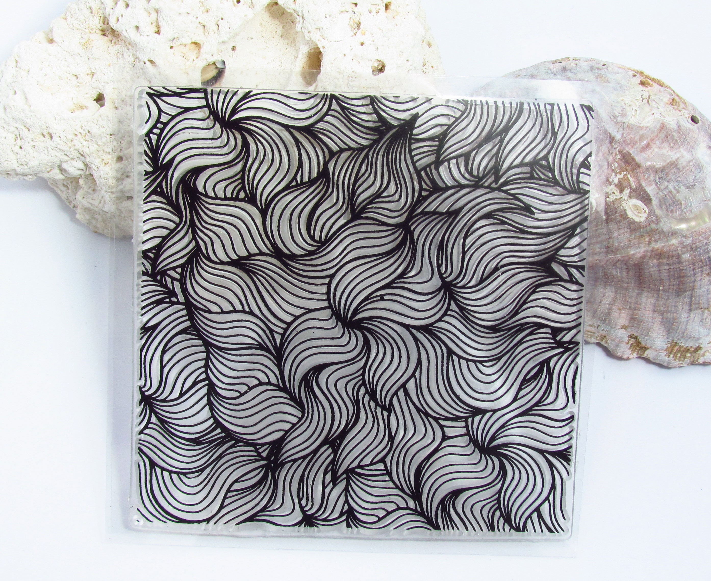 Polymer Clay Texture Mat Clay Texture Polymer Clay Mat Clay Mat Polymer  Clay Stamp 1. Silicone Texture ocean Waves 