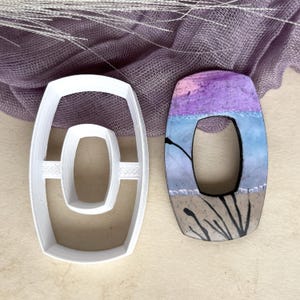 Rounded Rectangle Donut Cutter #2 - Use with polymer clay, pottery, metal clay - 4 different sizes