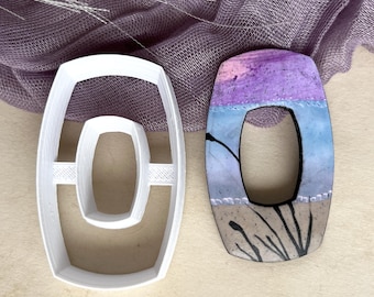 Rounded Rectangle Donut Cutter #2 - Use with polymer clay, pottery, metal clay - 4 different sizes