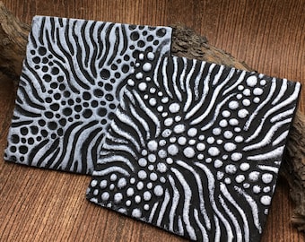 19. Polymer Clay Texture Mat  - Rock Pool Pattern - Use with polymer clay, metal clay, pottery, inking