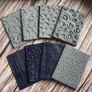 50% Rabatt auf den Normalpreis Polymer Clay Texturmatten - Große Texturstempel - Zur Verwendung mit Polymer Clay, Metal Clay, Keramik & Scrapbooking