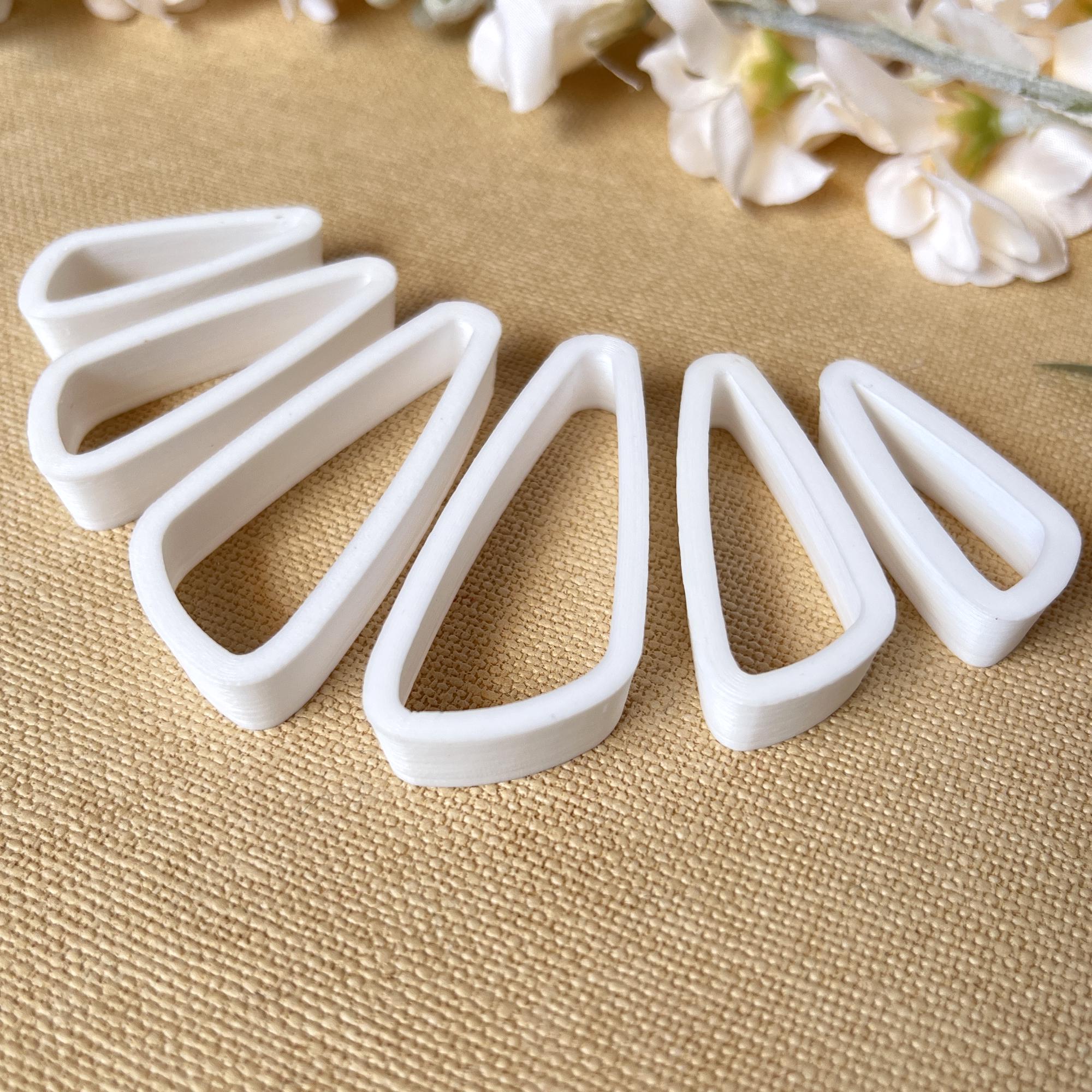 Triangle Cutter Narrow Scalene Triangle Cutters - 6 Piece Set - Polymer Clay Mirror ...