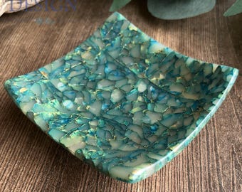 Polymer Clay Trinket Dish - Imitation Emerald Pattern