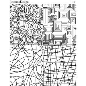 Sérigraphie en pâte polymère (motif Griffonnage moderne) Sérigraphie Jessama Design #103