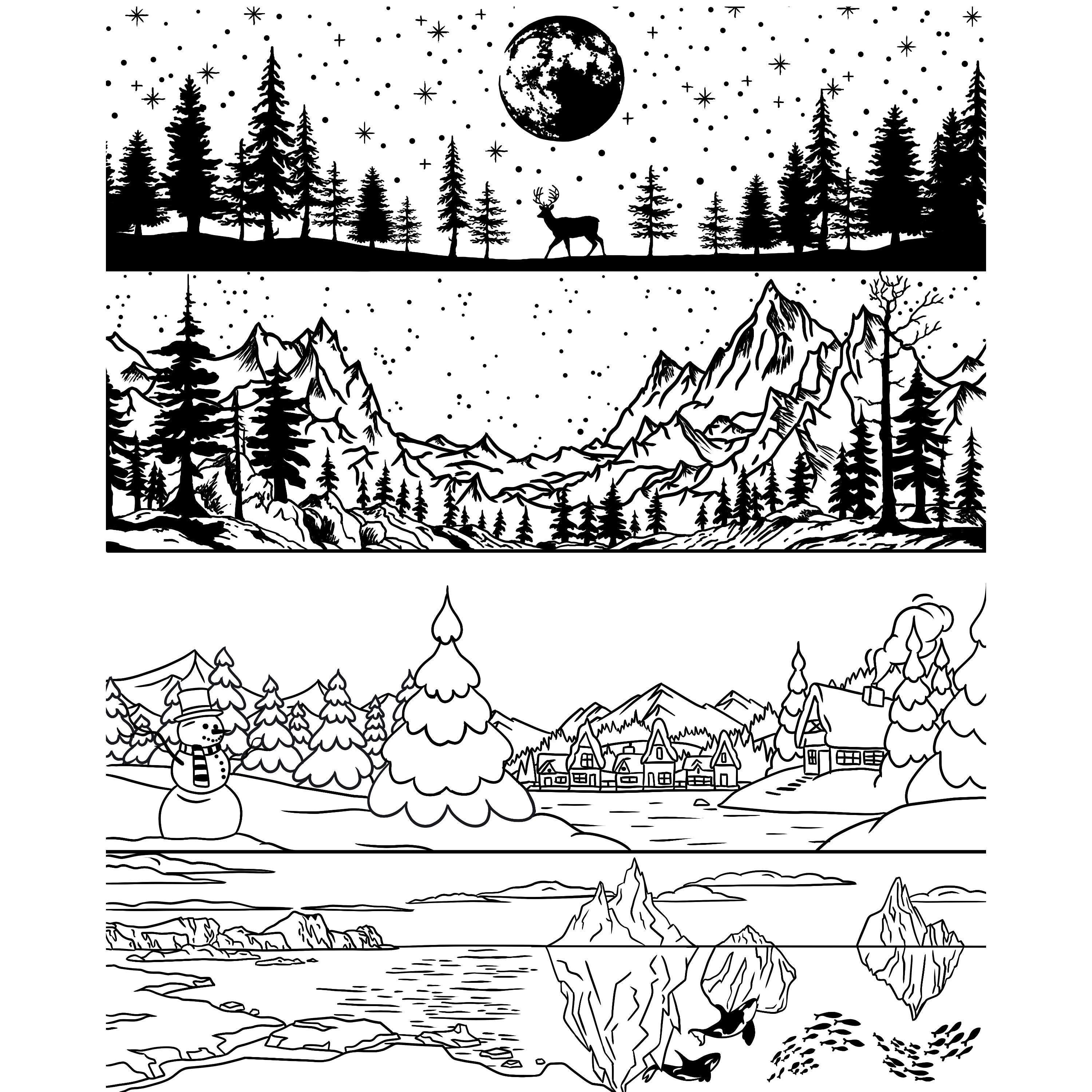 ポリマークレイシルクスクリーン（冬の風景）Jessama Design シルク