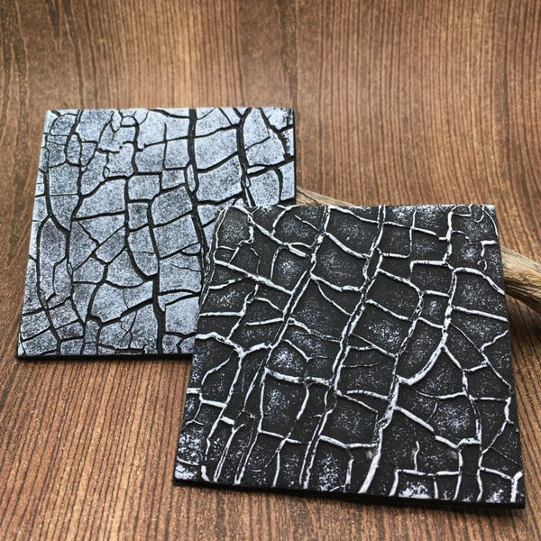 48. Polymer Clay Texture Mat - Crackle Pattern - Use with polymer clay, metal clay, pottery and inking