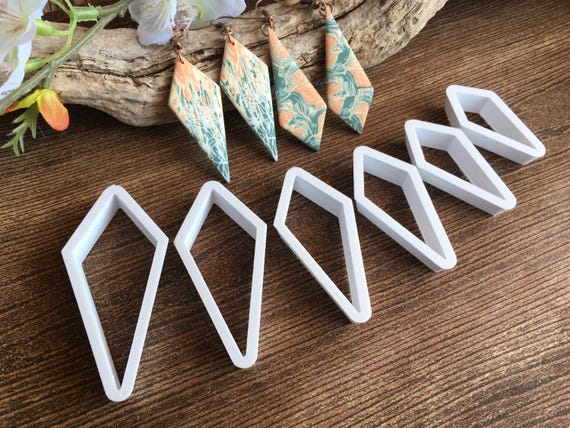 Diamond Drop Cutter 6 Piece Set - Use with polymer clay or air dry clay - Jessama Design #Crystal Cutter Set
