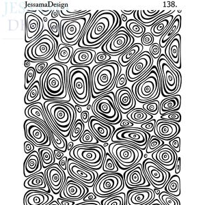 Polymer Clay Silkscreen (Illusion Doodle Mönster) Jessama Design Silkscreen #138