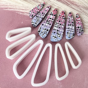 Narrow Scalene Triangle Cutters - 6 Piece Set - Polymer Clay Mirror Cutters - Jessama Design Bali Cutter Set