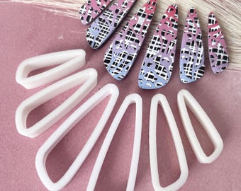 Narrow Scalene Triangle Cutters - 6 Piece Set - Polymer Clay Mirror Cutters - Jessama Design Bali Cutter Set