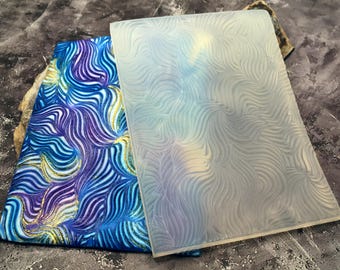 2. Sari Ribbon Texture Mat - Flexible Silicone Stamp - Use with polymer clay, metal clay, pottery & scrap-booking -