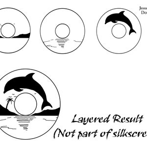3. Polymer Clay Layered Silkscreen (Sunset Dolphin)