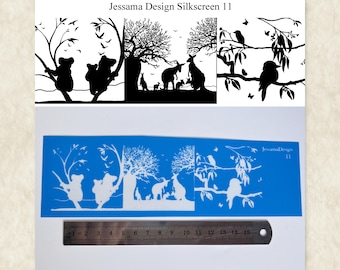 Polymer Clay Siebdruck - Australien Tier Silhouetten - Jessama Design Langer Siebdruck #11