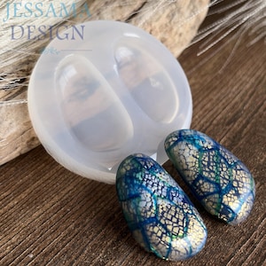 Klare hochglänzende Silikonform Kieselstein - Gestalte Schmuck mit Polymerton und Gießharz - Jessama Design #46