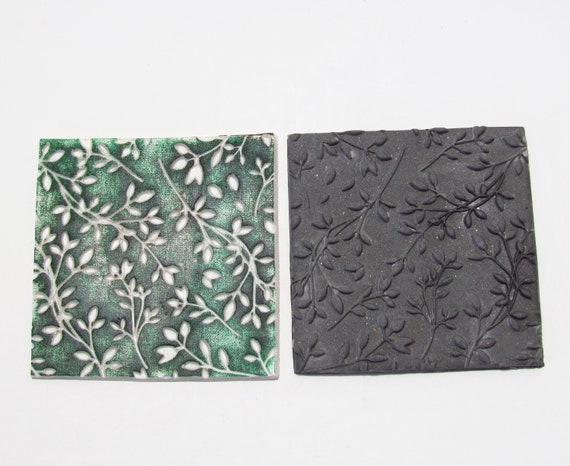 Polymer clay texture mat | clay texture | polymer clay mat | clay mat |  polymer clay stamp | Vines Texture Stamp (Indented)