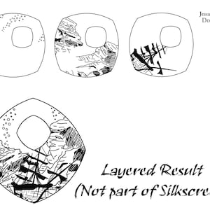 2. Polymer Clay Layered Silkscreen (Sunken Ship)