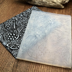 3. Tapis texturé en silicone flexible - Motif floral - À utiliser avec de la pâte polymère, de la pâte à métaux, de la poterie et du scrapbooking