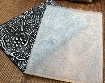 3. Flexible Silicone Texture Mat - Floral Pattern - Use with polymer clay, metal clay, pottery & scrap-booking