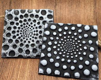 28. Polymer Clay Texture Mat - Urchin Pattern - Use with polymer clay, metal clay, pottery clay and inking