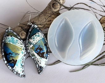 Stampo in silicone per cabochon - Orecchini a petalo - Crea gioielli con argilla polimerica e resina - Jessama Design #54