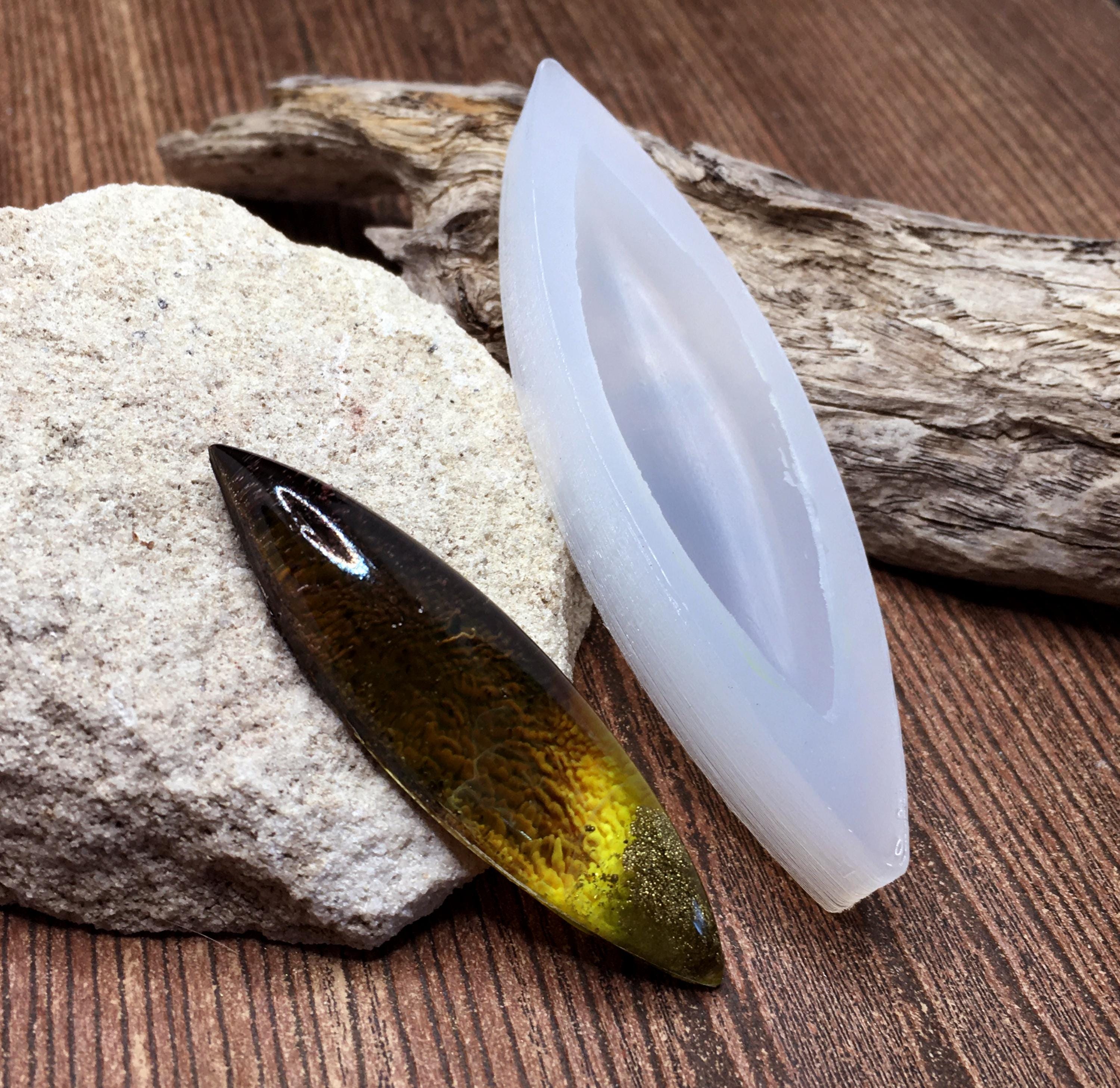 Silicone Cabochon Mold - Long Marquise Shape - Create
