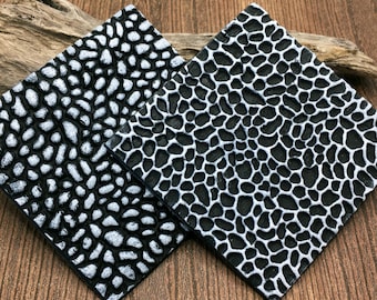 2. Polymer Clay Texture Mat - Dragon Scale Pattern - Use on polymer clay, metal clay, pottery, inking