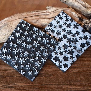 70. Polymer Clay Texture Mat - Wild Flower Pattern - Use on polymer clay, metal clay, pottery, inking
