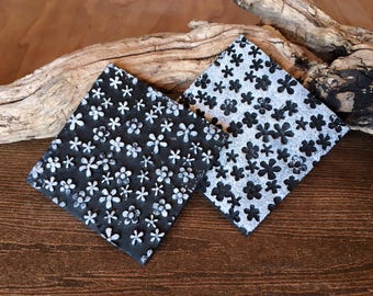 70. Polymer Clay Texture Mat - Wild Flower Pattern - Use on polymer clay, metal clay, pottery, inking