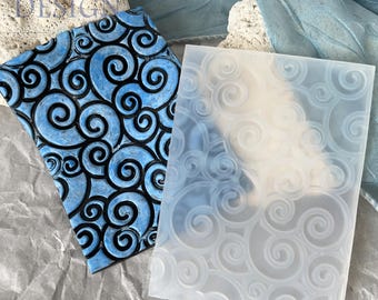 21. Flexible Silicone Texture Mat - Ocean Winds Pattern - Use with polymer clay, metal clay, pottery & scrap-booking