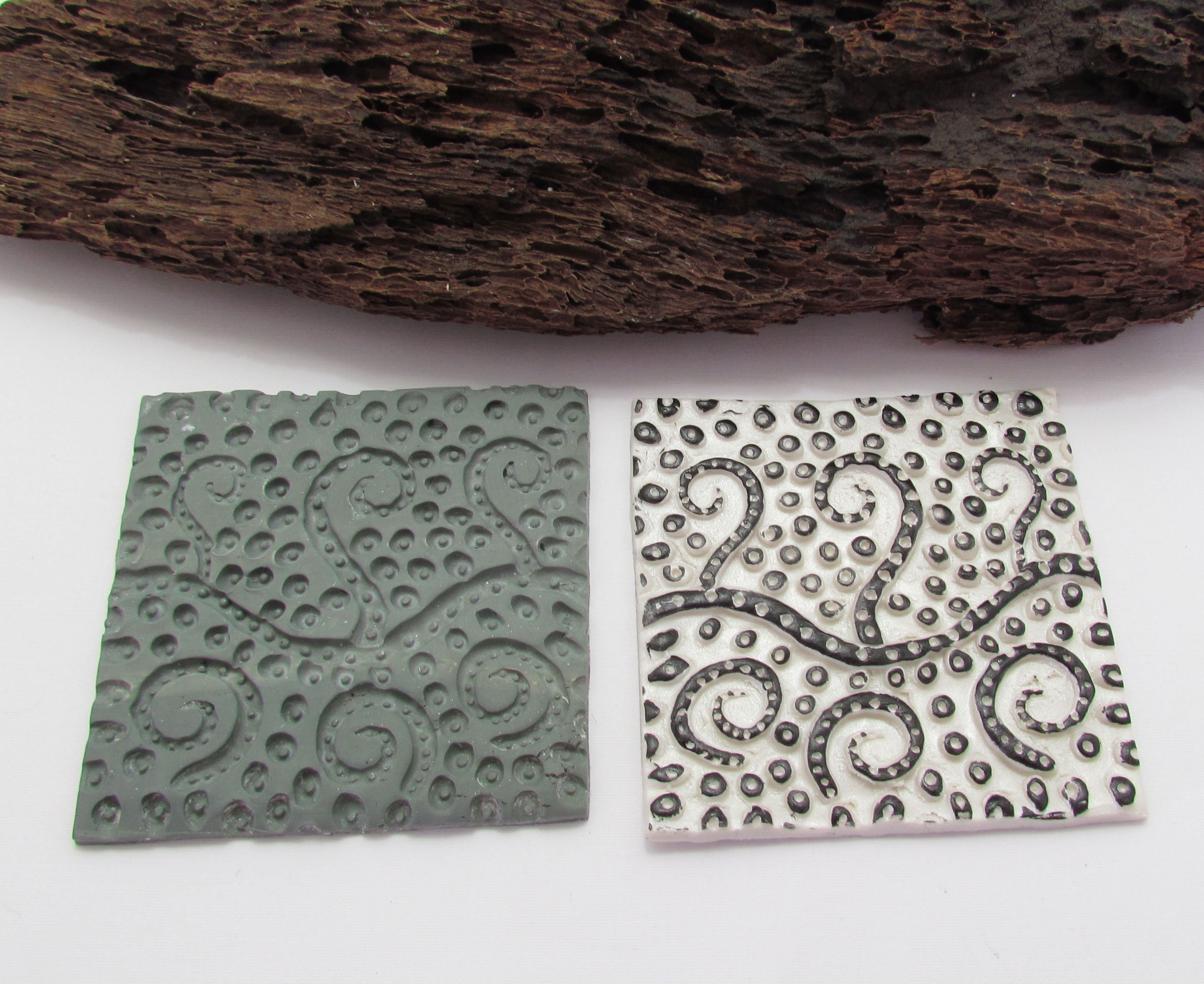 Great ideas to create your own texture sheets.  Clay texture, Polymer clay  crafts, Clay stamps