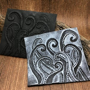 20. Polymer Clay Texture Mat - Kraken Tentacles Pattern - Use with polymer clay, metal clay, pottery, inking