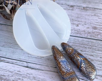 Stampo in silicone per cabochon - Coppia di orecchini a triangolo irregolare - Crea gioielli con argilla polimerica e resina - Jessama Design #51