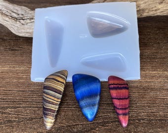 Silicone Cabochon Combo Mold - Irregular Scalene Triangle Shapes - Create jewelry with polymer clay and resin - Jessama Design #6