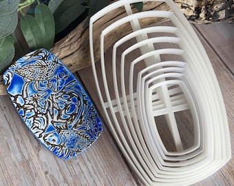 Rounded Rectangle Trinket Dish Cutters - Use with polymer clay, pottery, metal clay - 9 Size Options