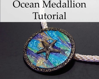 Ocean Polymer Clay Medallion Tutorial