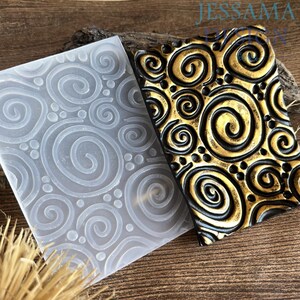 25. Tappetino in silicone flessibile con texture - Motivo a spirale - Da utilizzare con argilla polimerica, argilla metallica, ceramica, ecc.