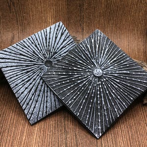 17. Tapis texturé en pâte polymère - Motif étoile - À utiliser avec de la pâte polymère, de la pâte métallique, de la poterie, de l&#39;encrage