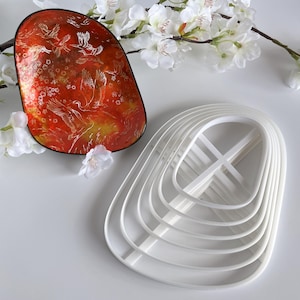 Large Polymer Clay Cutters -  Pebble Trinket Dish Cutters - Use with polymer clay, pottery, metal clay - 6 Size Options - Pebble Cutter #1