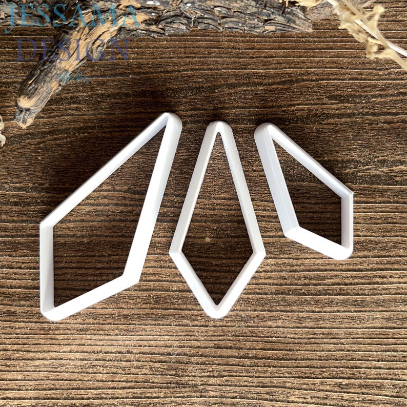 Diamond Drop Cutter 6 Piece Set - Use with polymer clay or air dry clay - Jessama Design #Crystal Cutter Set image 10