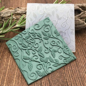 Mini Silikon Texturmatte - Florales Ranken Muster - Zur Verwendung mit Polymer Clay, Metal Clay, Keramik - Jessama Design Mini Stempel #2