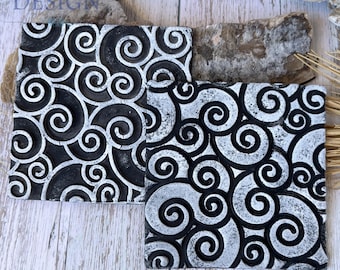77. Polymer Clay Texture Mat - Ocean Winds Pattern - Use with polymer clay, metal clay, pottery, inking