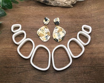 Pebble Cutter Set #1 - 8 Piece Set - Polymer Clay Abstract Mirror Cutters - Jessama Design Mirrored Pebble Set #1