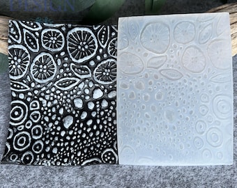 29. Flexible Silikon-Strukturmatte – Doodle-Muster – Geeignet für Polymerclay, Metallclay, Keramik und Scrapbooking