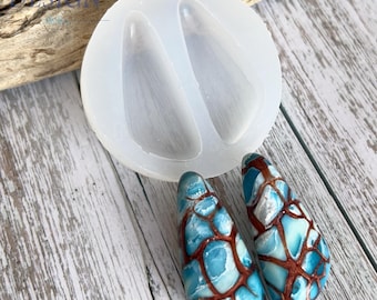 Cabochon Silikonform - Unregelmäßiges Dreieck Ohrring Paar - 2 Größen - Gestalte Schmuck mit Polymerton und Harz - Jessama Design #53