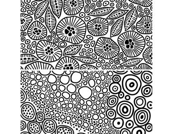 Polymer Clay Silkscreen (Garden Doodles) Jessama Design Silkscreen #53