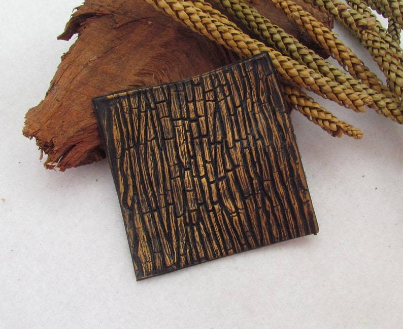 Burnt Wood Polymer Clay Texture Stamp Etsy