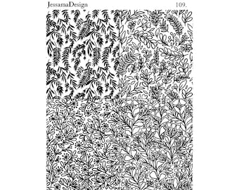 Polymer Clay Siebdruck (Frühlingsblumen Muster) Jessama Design Silkprint #109