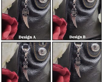 Support 81 Angel Wing Purse Charm-Support 81 Accessories-Biker Gift-Purse Charms-Purse Jewelry-Support 81 Gift-Angel Wing Charm-81 Supporter